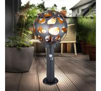 Lampadaire lampadaire avec détecteur de mouvement ball path lamp avec détecteur de mouvement extérieur extérieur, acier inoxydable anthracite, 1x E27, H 45 cm, jardin