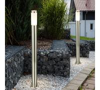 Lampadaire Lampe D'Extérieur Itinéraires IP44 Inox Opale Hauteur 110cm 2er Set