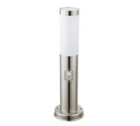 Lampadaire, lampe d'extérieur, lampadaire, lampadaire, lampadaire, jardin, terrasse, détecteur de mouvement IP44, acier inoxydable argent opale, 1x douille E27, DxH 7,6x45