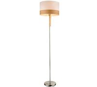 Lampadaire Lampe en tissu pour le salon Lampadaire en bois avec ampoule LED RGB