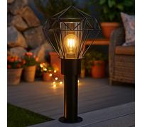 Lampadaire Lampe Extérieure Lumière de Jardin Noir Borne Lumineuse LED H 50 CM