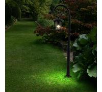 Lampadaire Lampe Lanterne de Jardin Aluminium Borne Lumineuse Noir H 136,5 CM