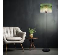 Lampadaire Lampe Salle à Manger 1 à Flammes Feu Latéral Verre Vert H 152 CM