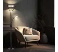 Lampadaire Lampe Salle à Manger Lampadaire Noir LED Plafonnier Liseuse Mobile