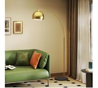 Lampadaire - lampe salon arc - HOMCOM - abat-jour doré E27 40 W marbre longueur réglable 110-115cm moderne - métal - doré