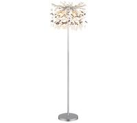 Lampadaire, lampe sur pied, lampe de bureau, lampe de lecture, argenté, cristaux fumés, H 155 cm
