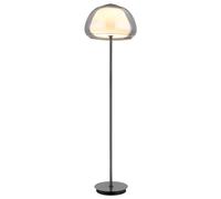 Lampadaire, lampe sur pied, lampe de bureau, LED, métal, noir et chrome, télécommande, H 150 cm
