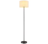 Lampadaire, lampe sur pied, lampe de bureau, métal, chrome noir mat, crème lin, H 160 cm