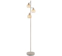 Lampadaire, lampe sur pied, lampe de bureau, métal, couleur crème, interrupteur au pied, H 161 cm