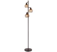 Lampadaire, lampe sur pied, lampe de bureau, métal, couleur rouille, interrupteur au pied, H 161 cm