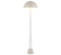 Lampadaire, lampe sur pied, lampe de bureau, métal, finition mate couleur sable, avec interrupteur au pied, H150 cm