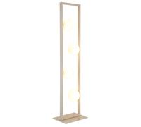 Lampadaire, lampe sur pied, lampe de bureau, métal, finition mate couleur sable, globes en verre, H 110 cm