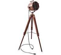Lampadaire Lampe sur Pied Vintage Nautique en Bois avec Trépied