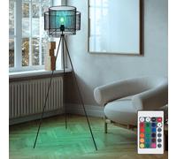 Lampadaire Lampe Trépied RGB LED Télécommande Intensité Variable Cage Noir