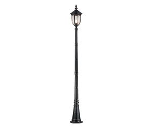 Lampadaire lanterne lampe d'extérieur verre clair aluminium bronze patiné E27 IP44 lampe de cour