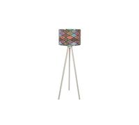 Lampadaire, large abat-jour multi, avec mdf, crème, collection Tanganyika, 38x38x145, prise E 27 Max 45 - 6