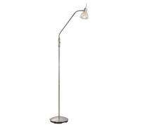 Lampadaire LED 1-f.Daytona nickel, verre alab. blanc avec 1xE14.3W, LED H: 145cm, verre 10cm, avec bras flexible WRONG