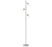 BRILLIANT lampe Lea lampadaire LED triple fer/chrome | 3x LED-D45, E14, ampoule LED 4W incluse, (450lm, 2700K) | Échelle A ++ à E | Avec pédale