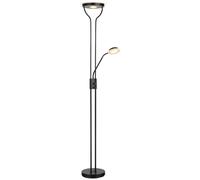 Lampadaire LED à intensité variable, bras de lecture et projecteur orientables, noir mat, H 180 cm