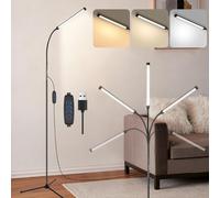 Lampadaire LED à intensité variable, réglable, noir avec col de cygne, trépied et 3 températures de couleur, lampe sur pied pour salon, chambre à coucher, bureau