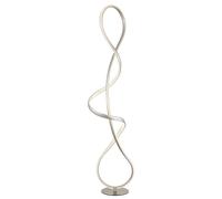 Lampadaire LED argent Lampe de salon sur pied courbe Alu, métal, 36W 2260Lm blanc chaud, LxLxH 26x20x132,5 cm