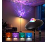 Lampadaire LED avec Projecteur d'étoiles RGB et Télécommande Noir Moderne | Lampe sur Pied Variable avec 4 Tmpératures de Couleur, 15W 1300LM Lampe d'Angle 176cm pour Chambre à Coucher, Salon, Bureau