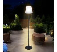 Lampadaire LED blanc chaud rechargeable - 106 x 16 cm - Noir avec 4 modes d'éclairage USB - Balcon, terrasse, extérieur