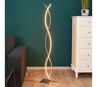 Lampadaire LED Bobi Lindby, gris, Salon / Salle à manger, Aluminium, Moderne, Lampadaire LED