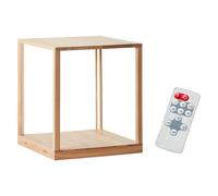 Lampadaire LED Cube Gringer Bois Chêne 25W Blanc Chaud Dimmable Télécommande