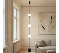 LED Lampadaire Darrow à intensité variable (Moderne) en Blanc Verre e. a. pour Salon & Salle manger (à 3 lampes,), Sur Pied Lampe a