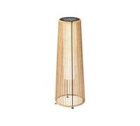 Lampadaire LED de jardin style colonial dim. Ø 21,5 x 61H cm résine tressée filaire beige