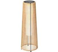 Lampadaire Led De Jardin Style Colonial Dim. Ø 21,5 X 61h Cm Résine Tressée Filaire Beige