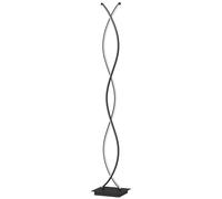 HomCom Lampadaire sur pied – Double spirale – 3 niveaux réglables, interrupteur pied – Noir