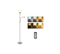 Lampadaire LED Dimmable, Lampadaire Sur Pied avec Lampe de Lecture et Télécommande, 3 Couleurs, Luminosité Variable en Continu, Commande Tactile,