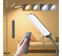 Lampadaire LED Dimmable sur Pied 18W 1200lm avec Télécommande & Contrôle Tactile 4 Températures et 4 Luminosités Lampe Liseuse pour Bureau, Chambre, Salon - Noir