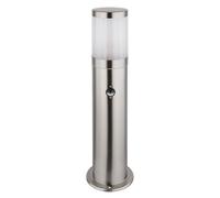 Lampadaire LED E27 Lampadaire Terrasse Détecteur de mouvement Résistant aux intempéries IP44, acier inoxydable plastique, 9W 810lm blanc chaud, DxH 14x50 cm