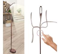 Lampadaire led effet bois wengé 3 températures tête flexible tactile
