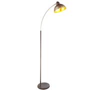 Lampadaire LED en arc de cercle Lampadaire courbé feuille d'or éclairage de salon, métal rouillé, réglable, 1x E27 LED blanc chaud, lxh 25x55 cm