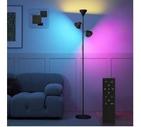 Lampadaire LED - HOMCOM - dimmable 2700K-6000K 3 têtes rotatives télécommande et contrôle tactile - acier - Ø 25 x 170 cm - noir