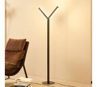 Lampadaire LED Ilian Lucande, dimmable, noir, Salon / Salle à manger, Métal, Moderne, Lampadaire LED