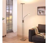 Lampadaire LED Jonne Lindby, dimmable, gris, Salon / Salle à manger, Métal, Moderne, Lampadaire LED