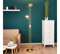 Lindby LED Lampadaire Josefin à intensité variable (Moderne) en Doré Métal e. a. pour Salon & Salle manger (à 2 lampes,), Sur Pied Lampe a de Sol
