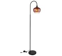 Lampadaire LED Lampe d'appoint Verre cuivré noir courbé, 1x E27 filament LED blanc chaud, hauteur 150 cm