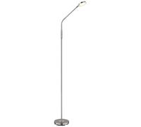 Lampadaire LED, lampe de lecture, métal, nickel mat, variateur tactile, H 173 cm