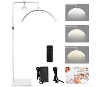 Lampadaire LED, lampe Demi-Lune Lampe de Beauté, 360° Rotative Tête, avec Support de Téléphone, pour Les Tatoueurs, Maquilleurs
