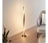 Lampadaire LED Mazen noir torsadé dimmable 120 cm 24 W | LED intégrées 24 W, hauteur 120 cm, finition noire, intensité réglable sur 3 niveaux