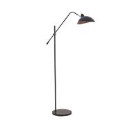 Lampadaire LED moderne réglable à 360° avec abat-jour en métal et base en marbre, éclairage d'angle élégant pour salon, chambre à coucher et bureau (noir clair chaud)