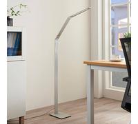 Lampadaire LED Nicano Lucande, dimmable, gris, Bureau, Aluminium, Moderne, Lampadaire LED
