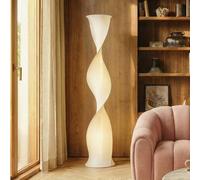 Lampadaire LED Novelle Lucande, dimmable, blanc, Salon / Salle à manger, Matière Plastique, Design, Lampadaire LED