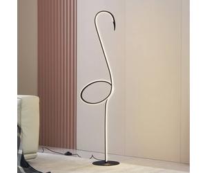 Lampadaire LED Pajaro Lindby, dimmable, noir, Salon / Salle à manger, Métal, Moderne, Lampadaire LED